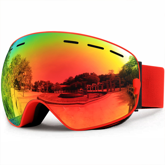 OEM High Quality TPU Ski Goggles Large Spherical Lens Wholesale Color Polarized Anti-Fog Snowboard Glasses Snow Sport Sunglasses