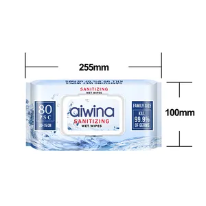 AIWINA fragrance free reusable travel baby wet tissue wipe without aloe pouch container graphic design price wholesale