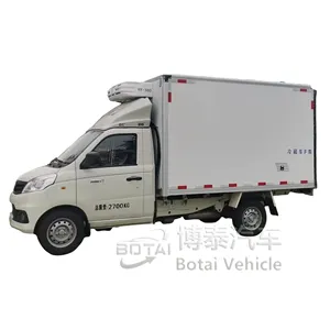 Mini-refrigerador pequeno com cabine única, mini-caminhão refrigerado Foton, caminhão refrigerador de alimentos congelados, com carga de 1,5 toneladas