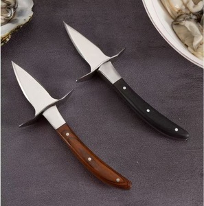 Cuchillo para Abrir Ostras de Acero Inoxidable - Abridor de Ostras Profesional con Mango Ergonómico de Madera para Mariscos y Crustáceos - Product Image 1