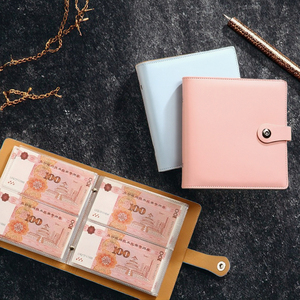 Cartera de gran capacidad B5 con bloqueo de código, <span class=keywords><strong>libro</strong></span> de depósito en efectivo, finanzas familiares, billetes conmemorativos, carpeta de ahorro de <span class=keywords><strong>dinero</strong></span>, bolsillos de cuero - Product Image 2
