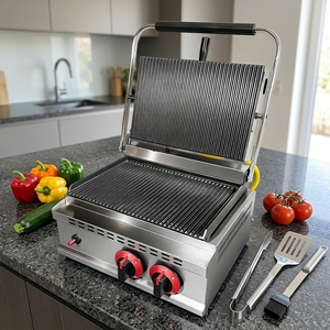 <span class=keywords><strong>Grill</strong></span> <span class=keywords><strong>Panini</strong></span> Commercial Professionnel au Gaz Haute Performance, Presse <span class=keywords><strong>Panini</strong></span> à Plaque de Cuisson au Gaz - Product Image 2
