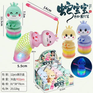 Jouet Serpent Lumineux Arc-en-ciel Élastique pour Bébé, Serpent de Dessin Animé Lumineux, 25,2 cm, Taille Unique, Unisexe, en Plastique - Product Image 3