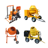 Bétonnière diesel portable robuste 350L 500L, bétonnière mobile à tambour inclinable pour chantier de construction
