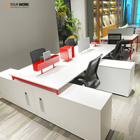 Table de bureau modulaire extensible durable pour coworking en espace ouvert moderne, poste de travail en MDF, 4 à 12 places, design personnalisé pour le personnel de bureau