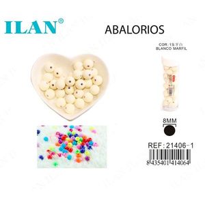 ILAN Abalorios de 8mm Blanco Marfil para Joyería y Manualidades - Product Image 1