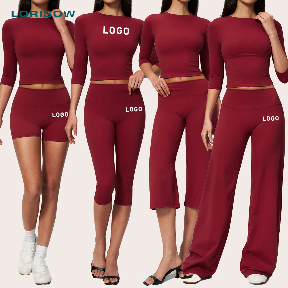 LORISOW Custom Your Brand Yoga Set High Waist Tight Fitting Exercise And Fitness Set Outdoor Leisure Running Activewear Set