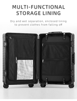 Maleta de Viaje Moderna de Aluminio, Rígida, de 20 Pulgadas, con Ruedas, para Negocios, con Doble Cierre TSA, Marco de Aluminio, Ligera