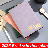 Planificateur quotidien anglais/espagnol 2026, planificateur quotidien de 365 jours, calendrier, carnet de planification en cuir souple A5