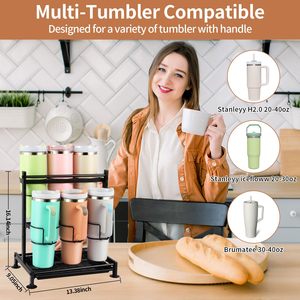 Organizador de Botellas de Agua Compatible con el Vaso Stanley de 40 oz con Asa, Organizador de Vasos Ajustable con Rejilla de Secado - Product Image 2