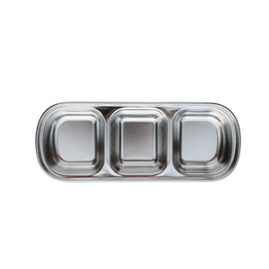 304 Stainless Steel <b>Condiment</b> <b>Tray</b> Three Compartment Durable For Food Serving Home Use - Product Image 5