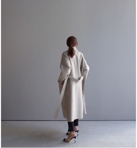 Chaqueta <span class=keywords><strong>de</strong></span> lana <span class=keywords><strong>de</strong></span> moda para mujer 2024 Otoño e Invierno <span class=keywords><strong>abrigo</strong></span> <span class=keywords><strong>de</strong></span> lana <span class=keywords><strong>de</strong></span> doble cara coreano holgado con cinturón - Product Image 5