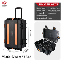 Portable biellette boîte à outils instrument Équipement boîte de protection transportant avec mousse en forme intérieur étui de vol en plastique avec poignée
