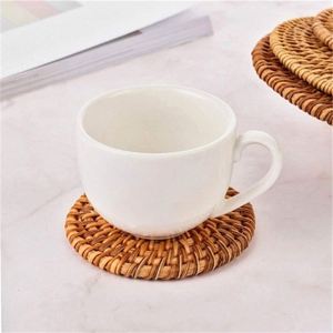 Set di 6 Sottobicchieri Rotondi in Paglia Intrecciata di Alta Qualità, Antiscivolo, per Tavolo da Pranzo e Cucina, Uso Interno - Product Image 6