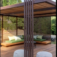Pérgola de Aluminio de Alta Gama para Exteriores, Techo de Láminas Ajustables, Estructura Impermeable para Jardín