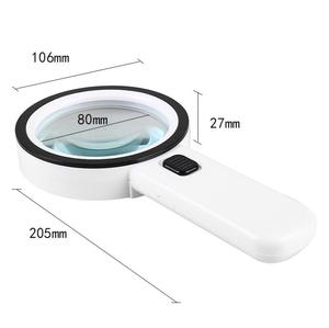 <span class=keywords><strong>Loupe</strong></span> avec lumière, grande <span class=keywords><strong>loupe</strong></span> portable 30X <span class=keywords><strong>loupe</strong></span> éclairée 12 LED pour la <span class=keywords><strong>lecture</strong></span> des personnes âgées - Product Image 6