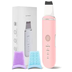 KKS Beauti Product Facial Lift Cleanser Electric Pink Ultrasonic Sonic Peeling Ion Skin Scrubber Spatula Device