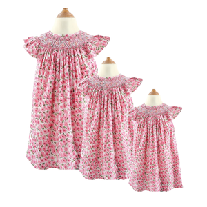Robes 100 % coton smockées à la main TG pour bébés filles - Anti-plis, écologiques, respirantes, tenue décontractée de l'usine Hai Duong - Product Image 5
