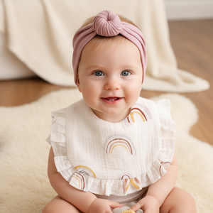 2 Pezzi di Bavaglini Morbidi in Mussola Stampata Lavabili con Chiusura a Bottone per Neonati e Bambini - Product Image 3