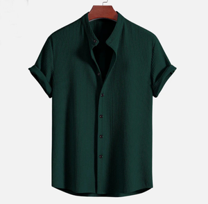 <span class=keywords><strong>Chemise</strong></span> décontractée à manches courtes pour <span class=keywords><strong>homme</strong></span>, en mélange de coton respirant et confortable, plissée texturée, idéale pour l'été – <span class=keywords><strong>Prix</strong></span> de gros - Product Image 5