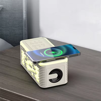 Chargeur sans fil 3-en-1 15W, Enceinte Bluetooth, Machine à sons apaisants RGB, Lampe de chevet, Réveil décoratif