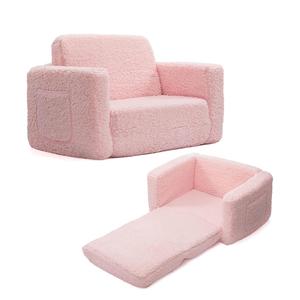 Canapé bébé 2 en 1 convertible en forme de canapé pour tout-petits, fabriqué sur mesure en usine, avec mousse haute densité robuste et housse lavable - Product Image 1