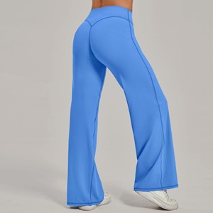 Pantalones de Yoga de Cintura Alta Personalizados de Secado Rápido con Efecto Levanta Glúteos para Mujer, Leggings Acampanados de Nylon y Spandex para Gimnasio al Aire Libre, Deportes y Fitness - Product Image 3