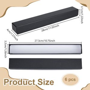 Vente en gros de boîte-cadeau en carton rigide avec long couvercle noir et base pour le stockage et l'emballage de ventilateur pliant de bijoux de cravate - Product Image 3