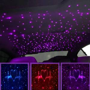 10W RGBW Multi-Color Changing Fiber Optic Star <b>Light</b> Strip Kit with Flashing Motor & RF Remote Control for Car Roof Ceiling - Product Image 5