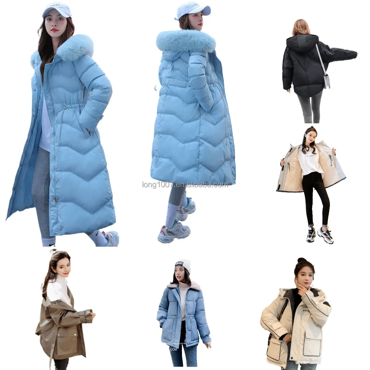 Down Cotton Jacket Women Winter 2022 Korean Loose Fashion Casual Padded Coat Female Large Size Hooded Fur Collar Thick Parkas