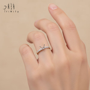 Anillo de Diamantes Naturales Reales de Oro Sólido de 18K de Alta Calidad con Diseño Clásico, Sin Piedra Principal, Anillo de Bodas para Mujer - Product Image 5