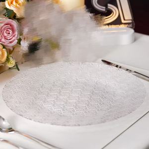 Vente <span class=keywords><strong>en</strong></span> gros élégante <span class=keywords><strong>table</strong></span> ronde <span class=keywords><strong>en</strong></span> <span class=keywords><strong>verre</strong></span> transparent <span class=keywords><strong>de</strong></span> 13 pouces, rose, vert, or, argent, assiette <span class=keywords><strong>de</strong></span> présentation <span class=keywords><strong>pour</strong></span> banquet <span class=keywords><strong>de</strong></span> <span class=keywords><strong>jardin</strong></span> <span class=keywords><strong>de</strong></span> mariage <span class=keywords><strong>en</strong></span> plein air - Product Image 5