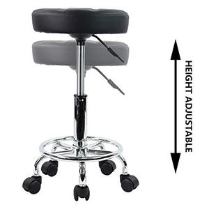 Chaise de laboratoire de style simple et moderne, base en métal, roulettes et siège rembourré, utilisée pour le laboratoire, la salle de sciences, la bibliothèque, la salle de réunion - Product Image 5