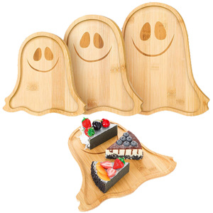 Plateaux de service en bambou fantôme d'Halloween, plateaux de fête en bois pour la présentation de desserts et de fromages - Product Image 5