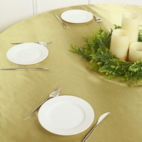 Nappe ronde moderne et élégante en satin polyester anti-poussière de couleur unie pour la décoration d'hôtels, mariages et dîners