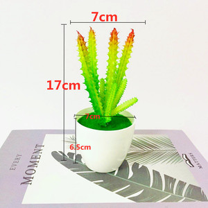 Artificial <b>Cactus</b> <b>Plant</b> <b>Small</b> Potted Green Decor Home Office Wedding Props Soft PVC Material - Product Image 2