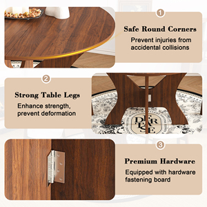 Ensemble de table <span class=keywords><strong>à</strong></span> manger pliante en placage de chêne imperméable de 43 pouces avec 2 chaises, ensemble gain de place pour l'intérieur et l'extérieur - Product Image 3