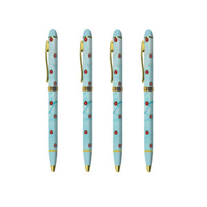 Stylo bille métallique personnalisé avec logo imprimé en couleur, style classique torsadé, pour hôtel, vente en gros - Product Image 1