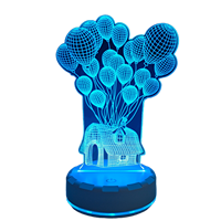 Nouvelle lampe LED créative 3D à illusion optique personnalisée avec base en ABS, télécommande, design contemporain pour la décoration de la maison des enfants, veilleuse