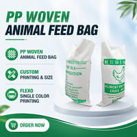 Sac d'emballage en polypropylène tissé PP imprimé sur mesure pour aliments pour animaux (poulets, poissons, moutons, chèvres, bovins) - Vente en gros