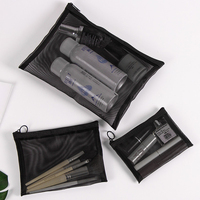 Classeur transparent en nylon avec logo personnalisé A5/A6 Sacs à cosmétiques pour documents avec lettre Rangement pour fournitures de bureau de voyage avec pochette à fermeture éclair en maille