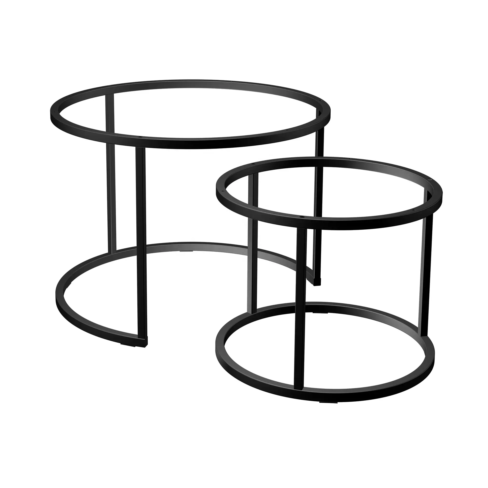 Marco de mesa doble de hierro fundido de alta calidad para mesas de centro Patas de mesa de centro de forma redonda
