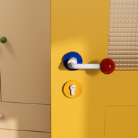 Serrure de porte intérieure silencieuse en alliage de zinc colorée pour chambre à coucher, poignée de porte en bois symétrique pour entrée, barres de traction