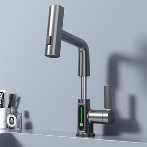 Grifo Mezclador de Lavabo en <span class=keywords><strong>Cascada</strong></span> de Acero Inoxidable 304, Rotación de 360 Grados, Grifo de Lavabo con Resorte, Grifo de Agua de Dos Vías para Baño - Product Image 6