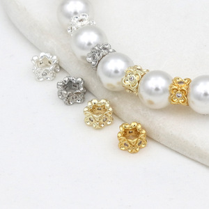 <b>Flower</b> Bead Spacer 14K Gold Plated Silver Copper DIY Jewelry Finding For <b>Bracelet</b> Making 8984 - Product Image 2