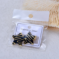 Boucles d'oreilles géométriques en acier inoxydable plaqué or 18 carats, polies et embossées, pour femmes, tendance occidentale, bijoux de niche haut de gamme, vente en gros, cadeaux