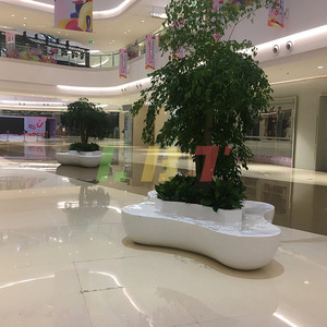 Fiberglass Tree Pit <b>Bench</b> Customized <b>Indoor</b> Mall Furniture Durable Rest Flower Bed - Product Image 2