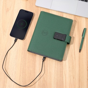 Chargement sans fil avec serrure à empreintes digitales pour ordinateur portable avec couverture en cuir Power Bank <span class=keywords><strong>A5</strong></span> Magnetic Style Loose-Leaf <span class=keywords><strong>Format</strong></span> - Product Image 6