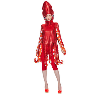Disfraz de Pulpo Rojo para Mujer, Talla Adulto, Disfraz de Halloween, Cosplay, Fiesta Temática del Océano, Traje de Actuación - Product Image 2