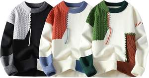 Maglioni Invernali da <span class=keywords><strong>Uomo</strong></span> all'Ingrosso, Pullover Caldi a Maniche Lunghe, Casual con Patchwork Colorato e Logo Frontale, Produttori - Product Image 4